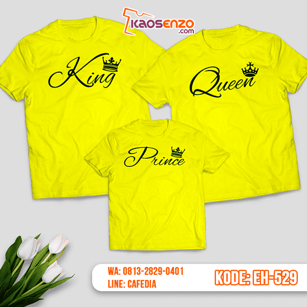 Baju Kaos Couple Keluarga | Kaos Family Custom King Queen - EH 529