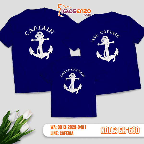 Baju Kaos Couple Keluarga | Kaos Family Custom Motif Jangkar - EH 560