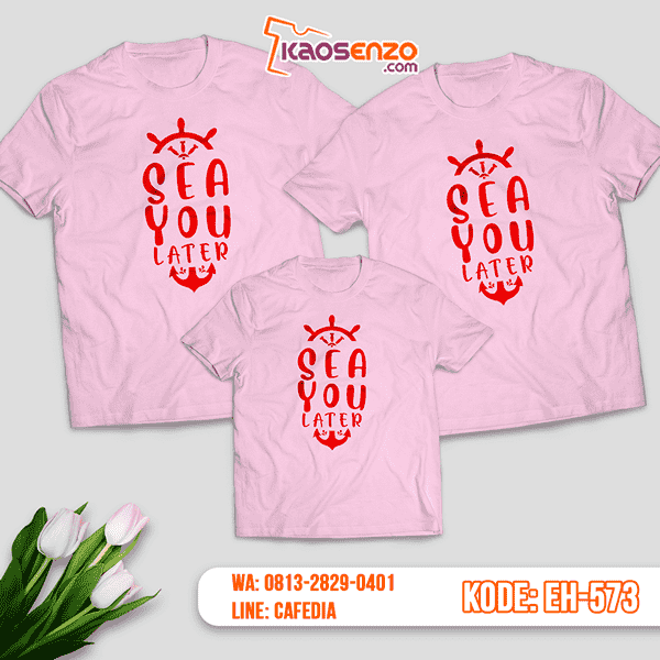 Baju Kaos Couple Keluarga | Kaos Family Custom Motif Jangkar - EH 573