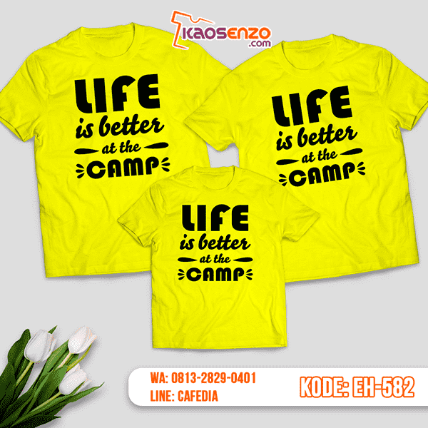 Baju Kaos Couple Keluarga | Kaos Family Custom Motif Camp - EH 582