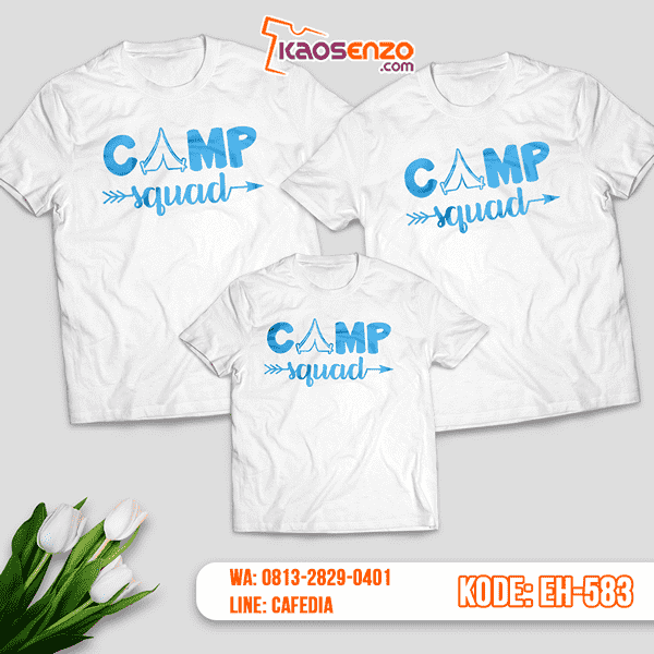 Baju Kaos Couple Keluarga | Kaos Family Custom Motif Camp - EH 583