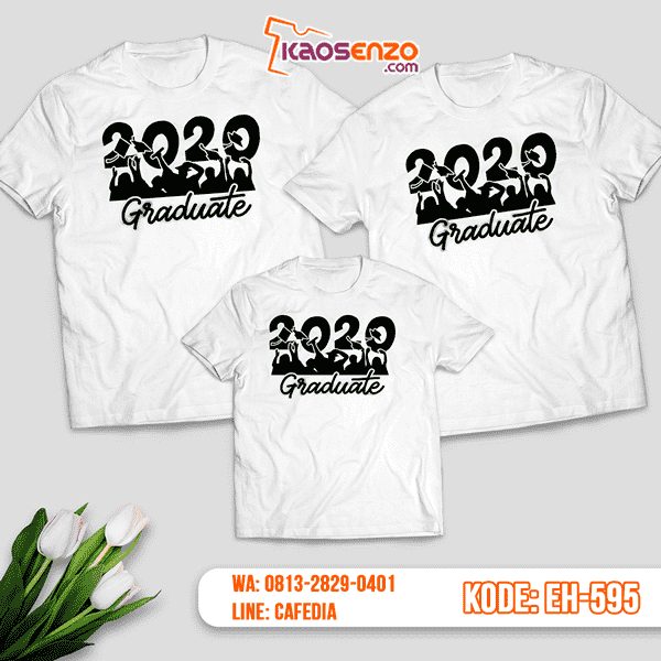 Baju Kaos Couple Keluarga | Kaos Family Custom Motif Graduate - EH 595