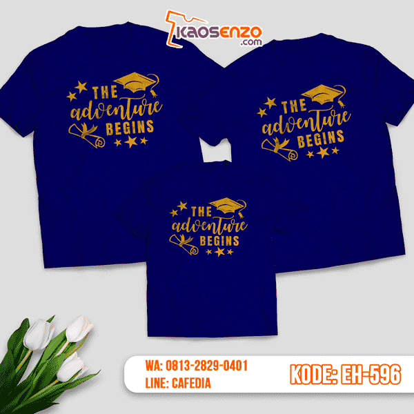 Baju Kaos Couple Keluarga | Kaos Family Custom Motif Graduate - EH 596