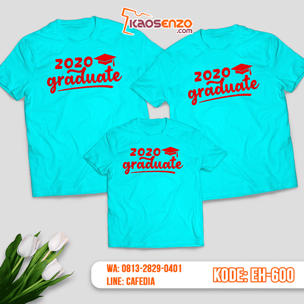 Baju Kaos Couple Keluarga | Kaos Family Custom Motif Graduate - EH 600