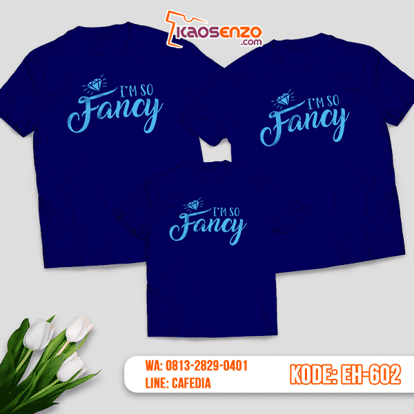 Baju Kaos Couple Keluarga | Kaos Family Custom Motif Diamond - EH 602