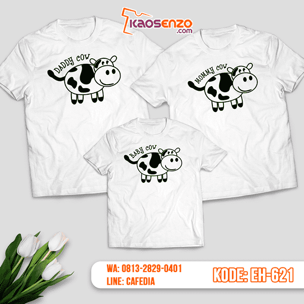 Baju Kaos Couple Keluarga | Kaos Family Custom Motif Animal Zoo - EH 621