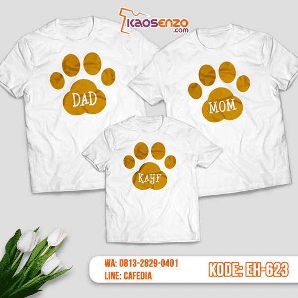 Baju Kaos Couple Keluarga | Kaos Family Custom Motif Animal Zoo - EH 623