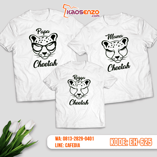 Baju Kaos Couple Keluarga | Kaos Family Custom Motif Animal Zoo - EH 625