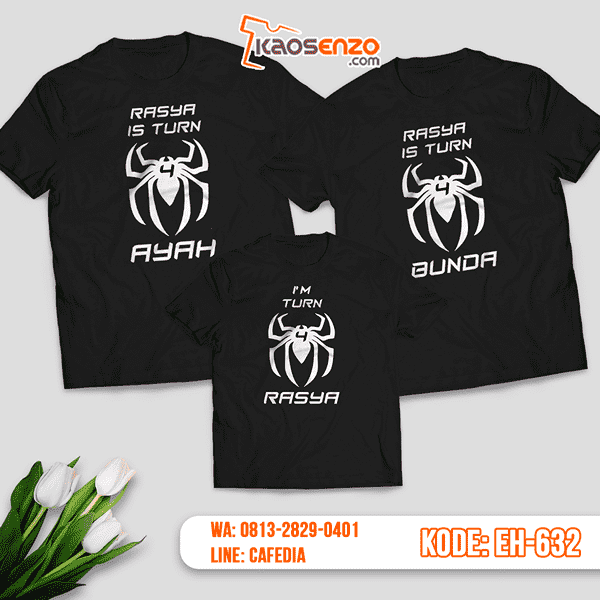 Baju Kaos Couple Keluarga | Kaos Family Custom Motif Spiderman - EH 632