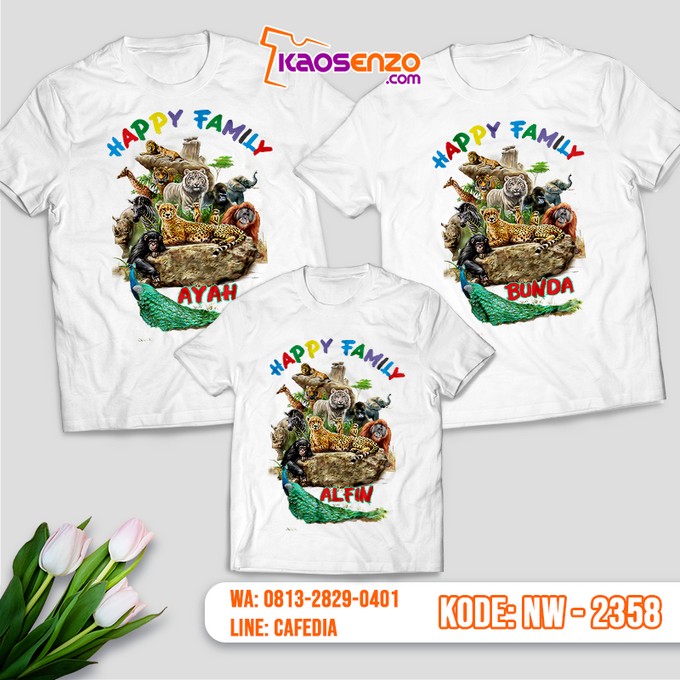 Baju Kaos Couple Keluarga Animal Zoo | Kaos Family Custom | Kaos Animal Zoo - NW 2358