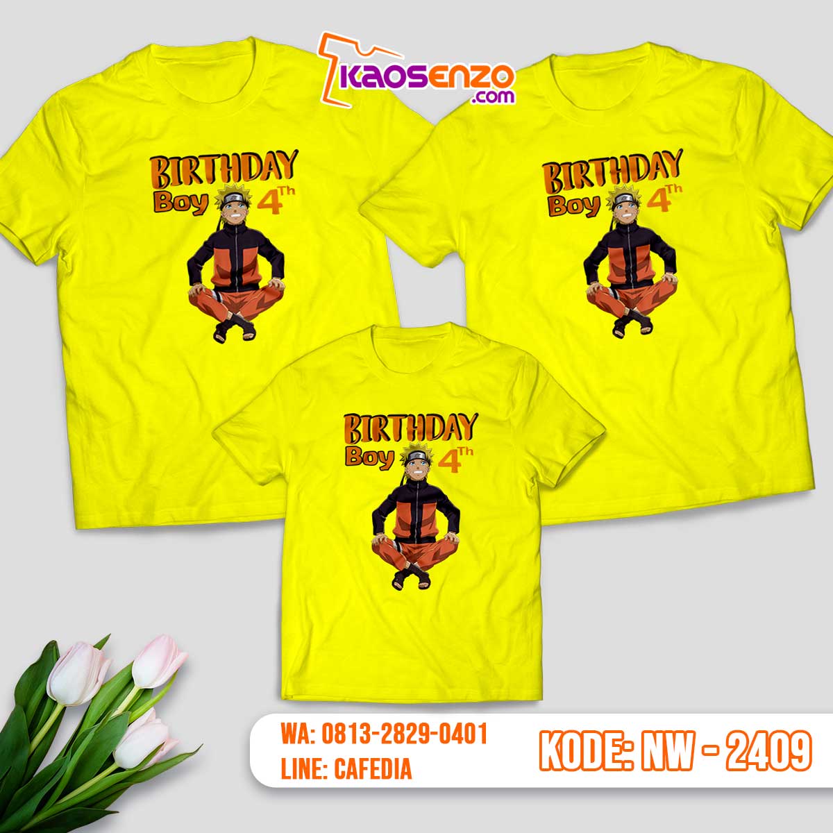 Baju Kaos Couple Keluarga Naruto | Kaos Family Custom | Kaos Naruto - NW 2409