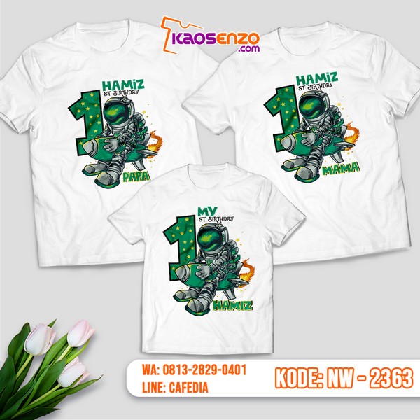 Baju Kaos Couple Keluarga Astronot | Kaos Family Custom | Kaos Astronot - NW 2363