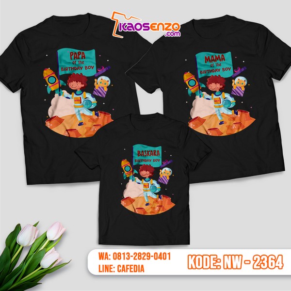 Baju Kaos Couple Keluarga Astronot | Kaos Family Custom | Kaos Astronot - NW 2364 