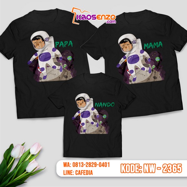 Baju Kaos Couple Keluarga Astronot | Kaos Family Custom | Kaos Astronot - NW 2365