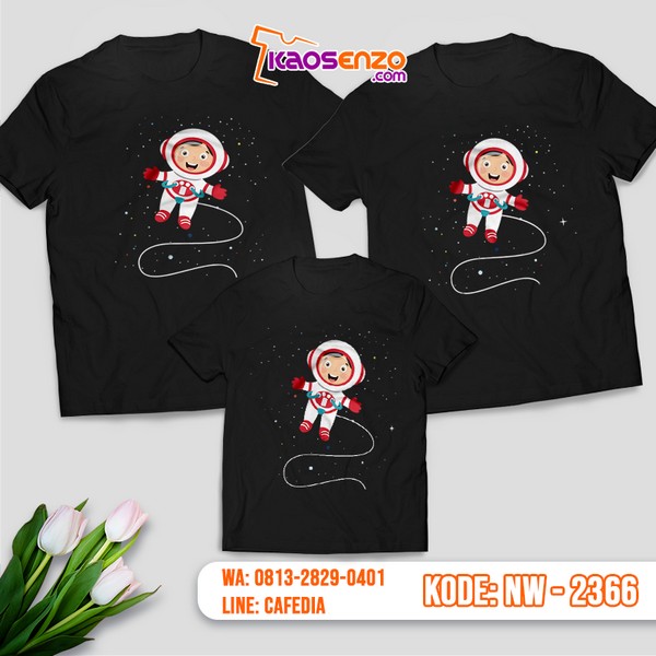 Baju Kaos Couple Keluarga Astronot | Kaos Family Custom | Kaos Astronot - NW 2366