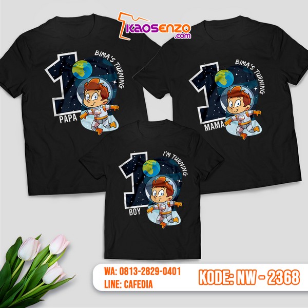 Baju Kaos Couple Keluarga Astronot | Kaos Family Custom | Kaos Astronot - NW 2368