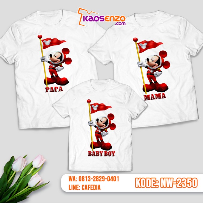 Kaos Couple Keluarga | Kaos Ulang Tahun Anak Mickey Mouse - NW 2350