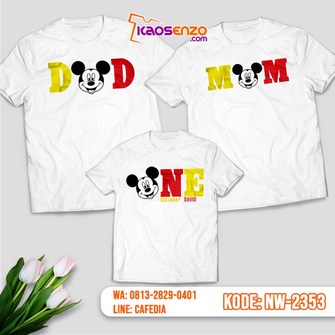 Kaos Couple Keluarga | Kaos Ulang Tahun Anak Mickey Mouse - NW 2353