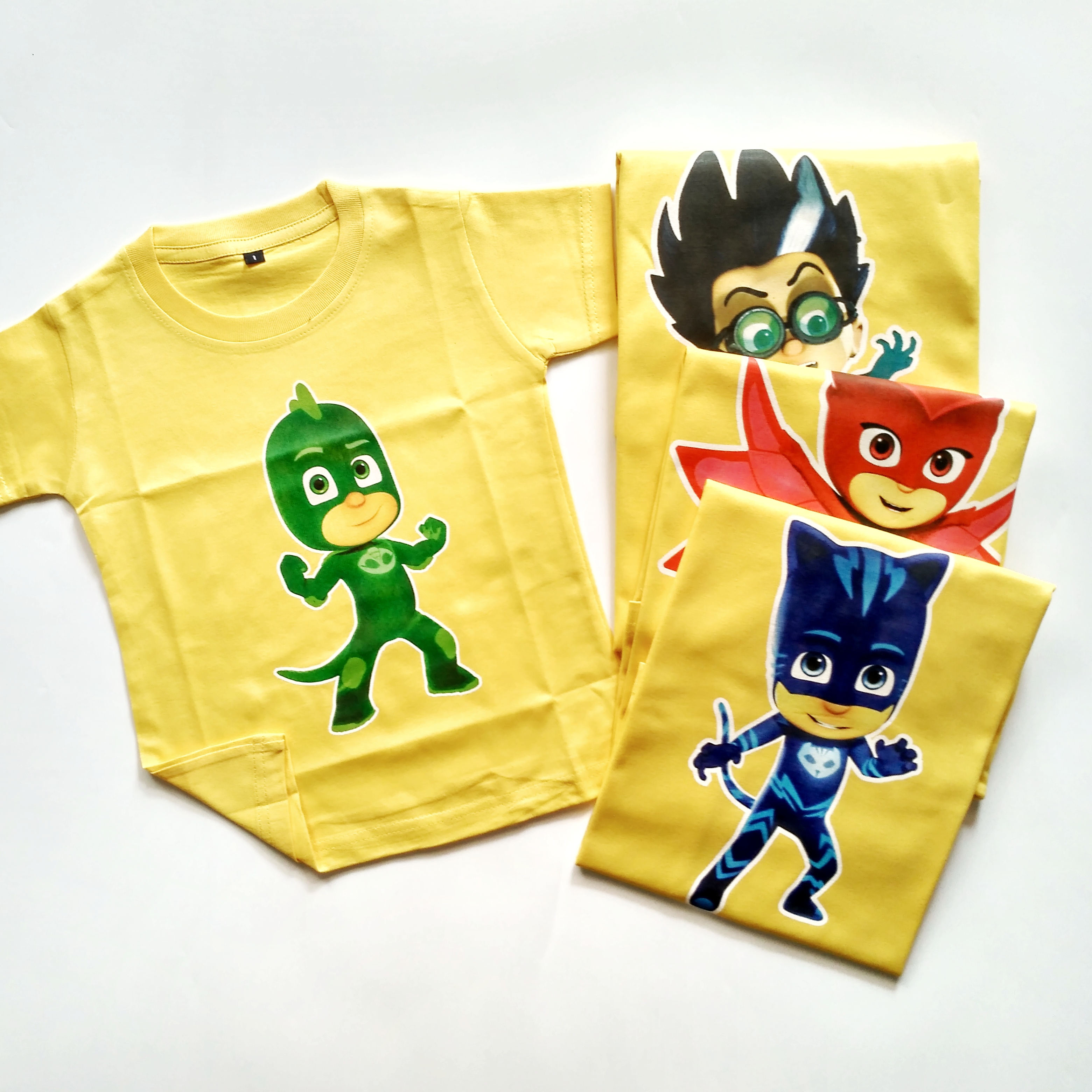 Baju Kaos Couple Keluarga | Baju Kaos Ultah Motif Pj Mask