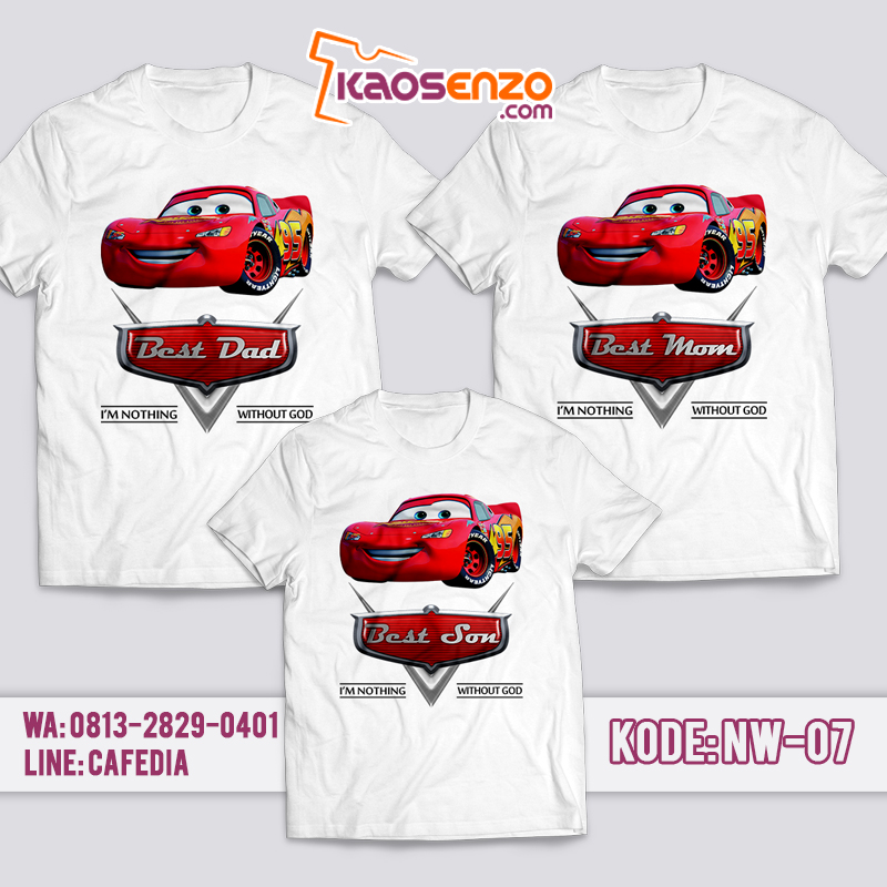 Baju Couple Keluarga Cars | Baju Kaos Ultah Motif Cars