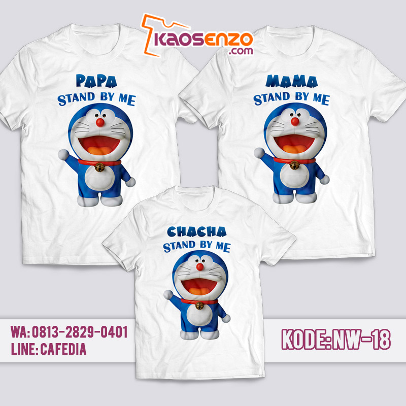 Baju Couple Keluarga | Baju Kaos Doraemon | Baju Kaos Ultah Motif Doraemon