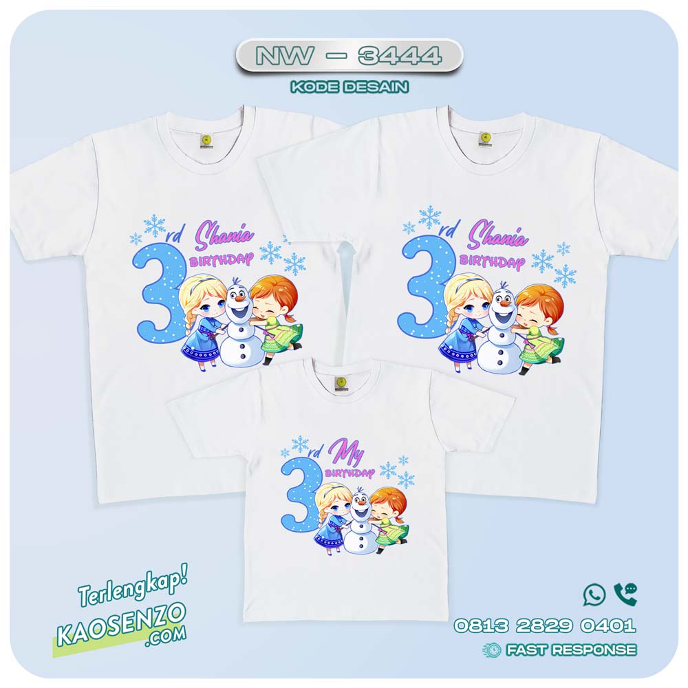 Baju Kaos Couple Keluarga Frozen | Kaos Ultah Anak | Kaos Frozen - NW 3444