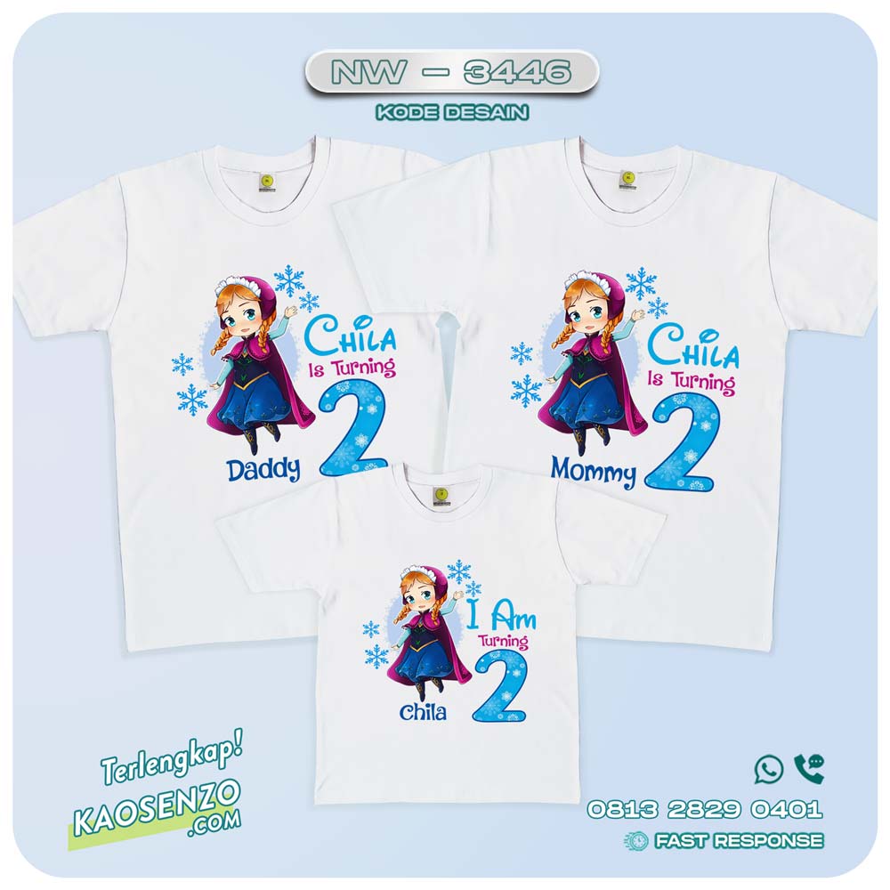 Baju Kaos Couple Keluarga Frozen | Kaos Ultah Anak | Kaos Frozen - NW 3446