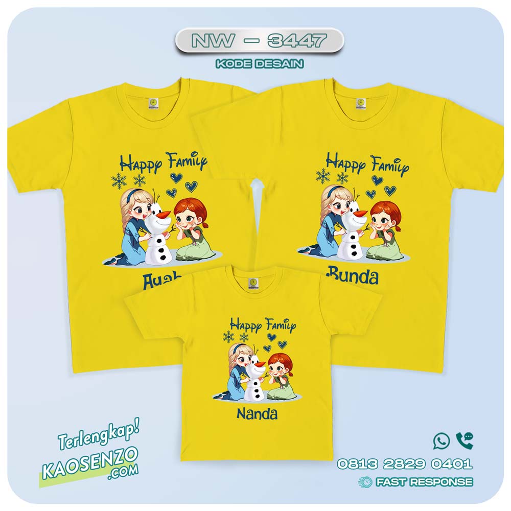 Kaos Couple Keluarga Frozen | Kaos Ulang Tahun Anak | Kaos Frozen - NW 3447