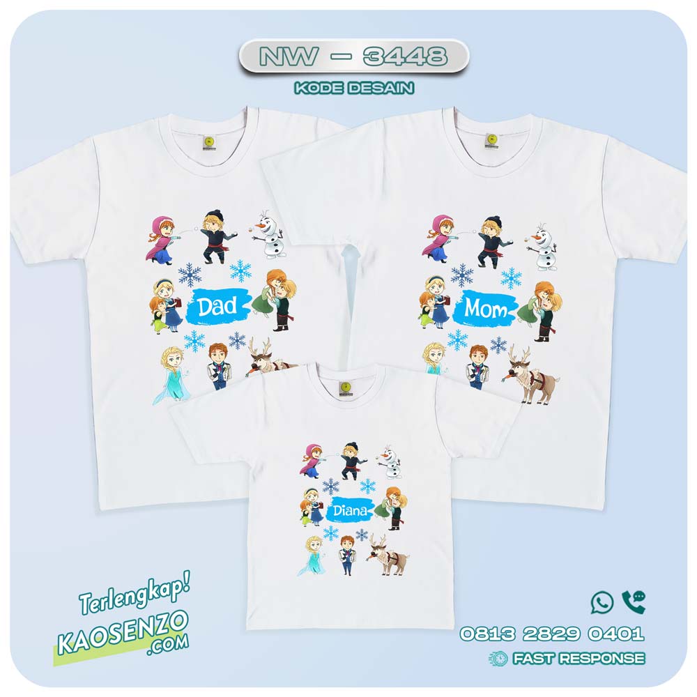 Baju Kaos Couple Keluarga Frozen | Kaos Ultah Anak | Kaos Frozen - NW 3448