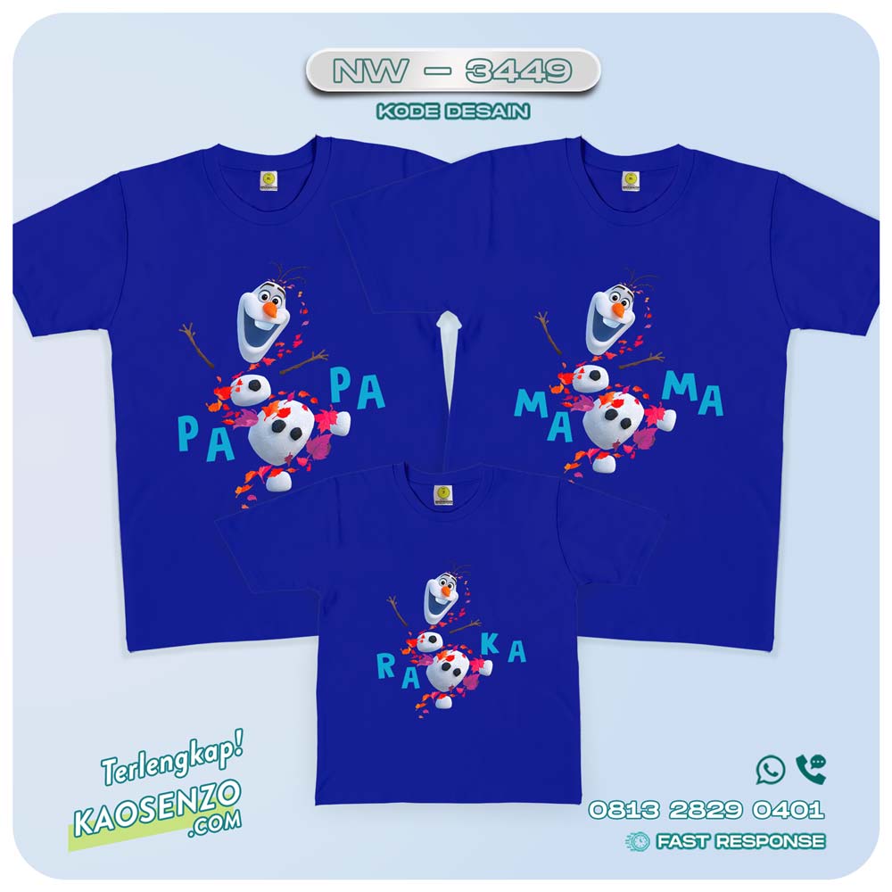 Kaos Couple Keluarga Frozen | Kaos Ulang Tahun Anak | Kaos Frozen - NW 3449