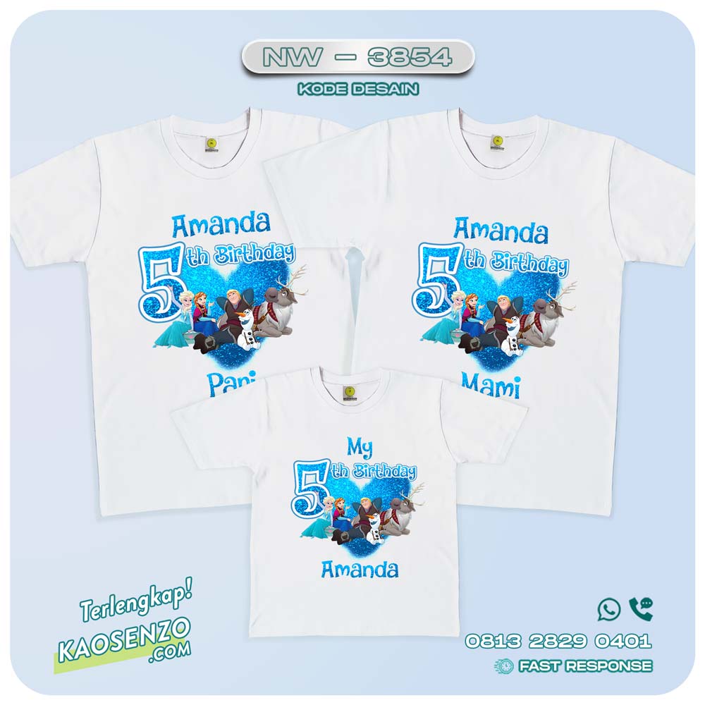 Baju Kaos Couple Keluarga Frozen | Kaos Ultah Anak | Kaos Frozen - NW 3854