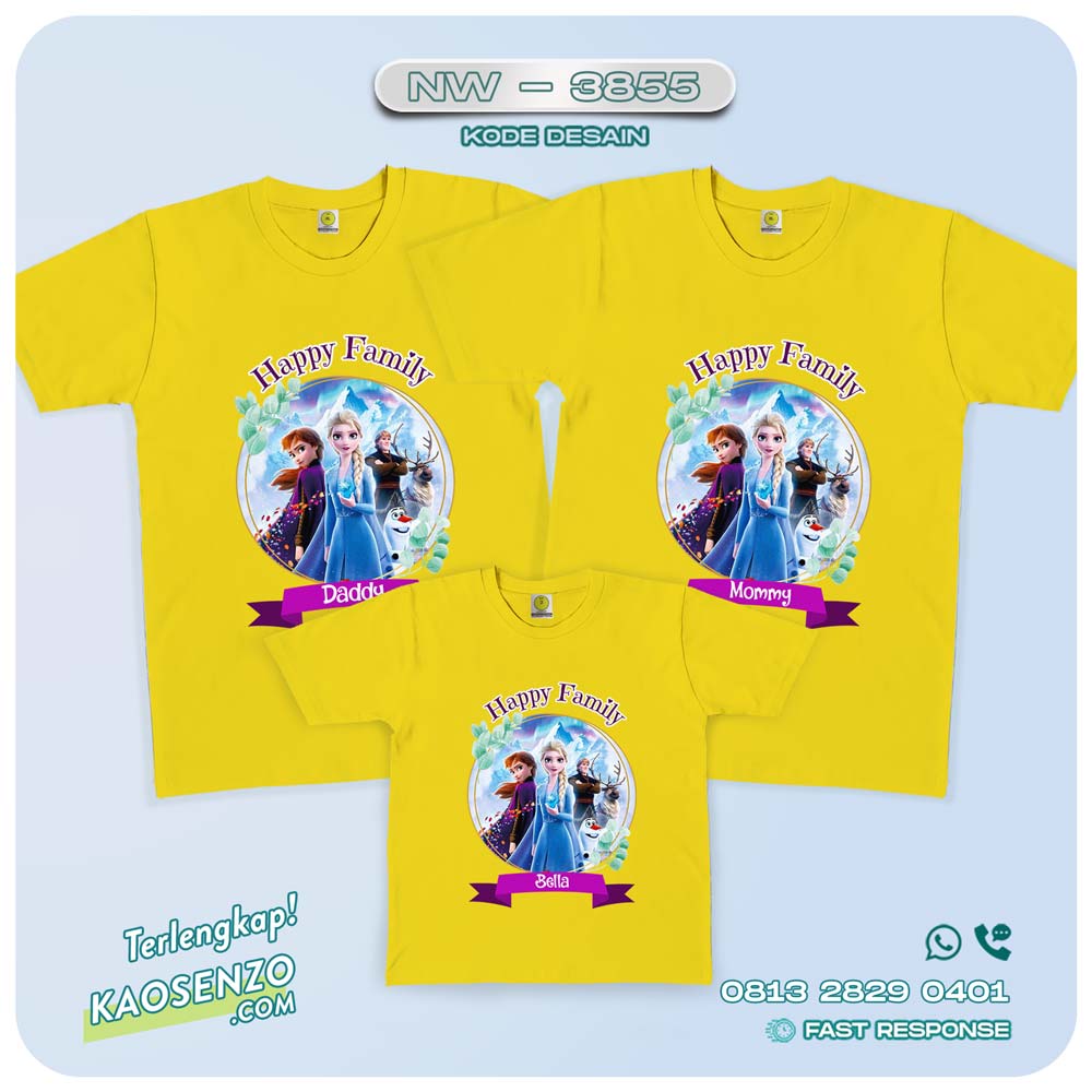 Kaos Couple Keluarga Frozen | Kaos Ulang Tahun Anak | Kaos Frozen - NW 3855