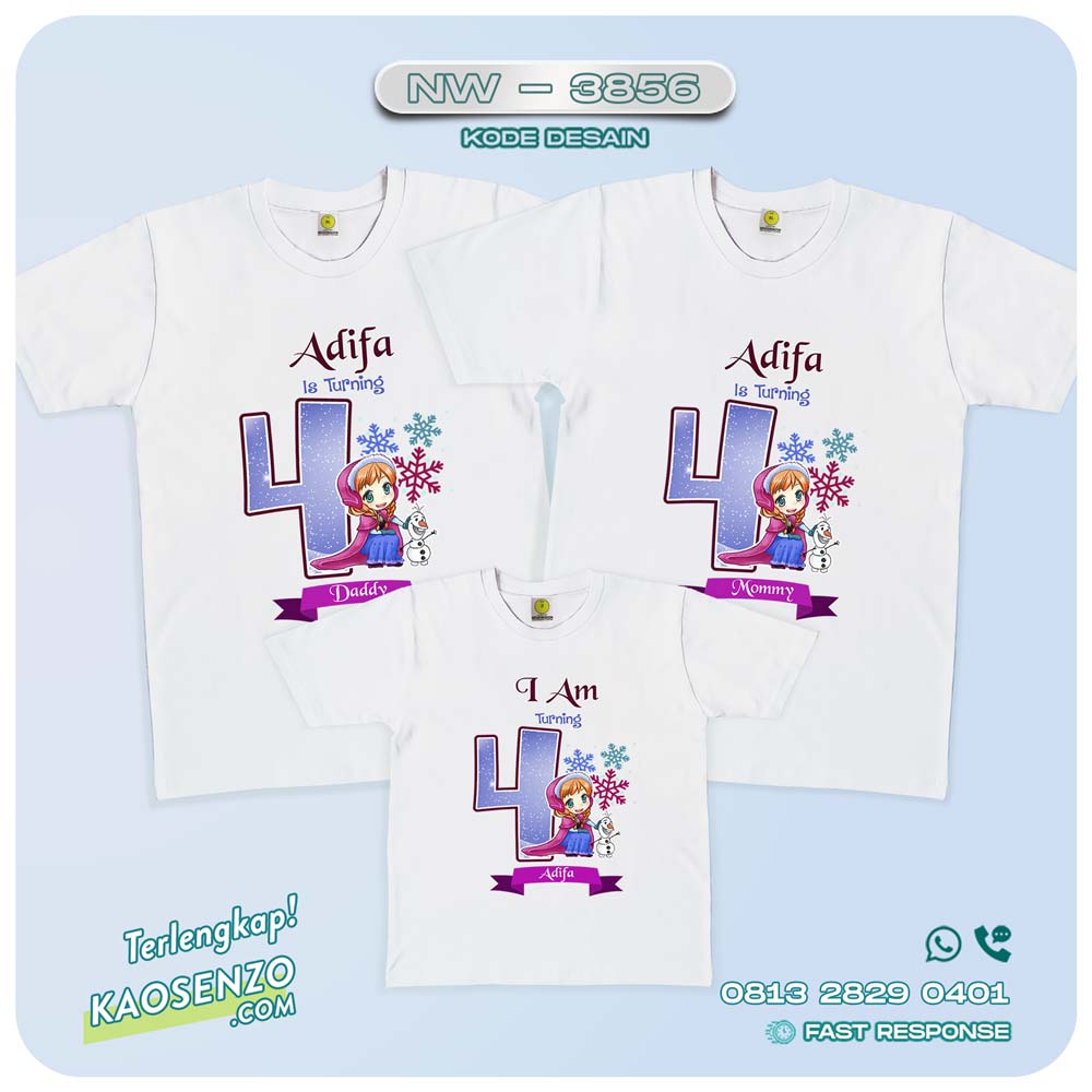 Baju Kaos Couple Keluarga Frozen | Kaos Ultah Anak | Kaos Frozen - NW 3856