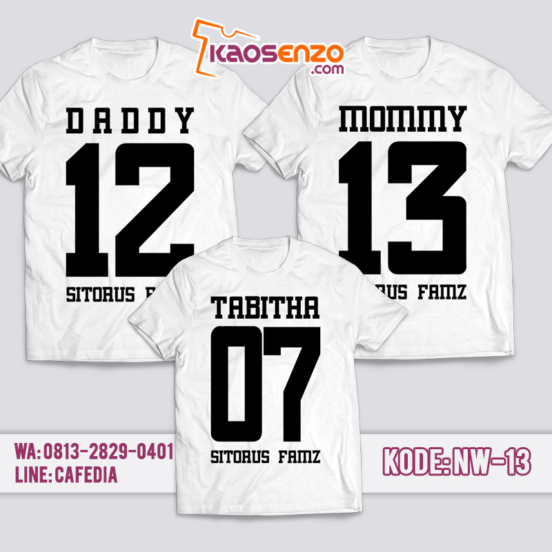 Kaos Jersey | Baju Baseball | Baju Couple Keluarga | Baju Kaos Ultah Motif Nama & Tulisan