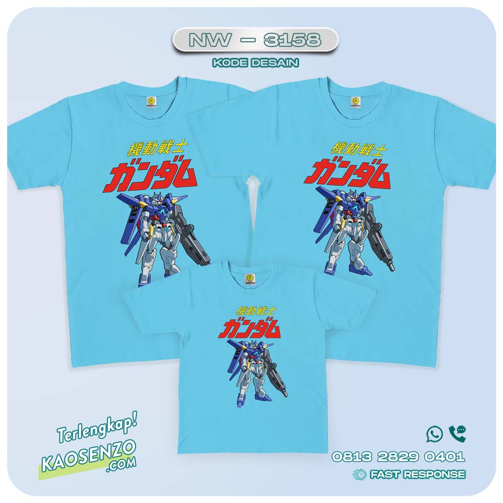 Kaos Couple Keluarga | Kaos Ulang Tahun Anak | Kaos Gundam - NW 3158