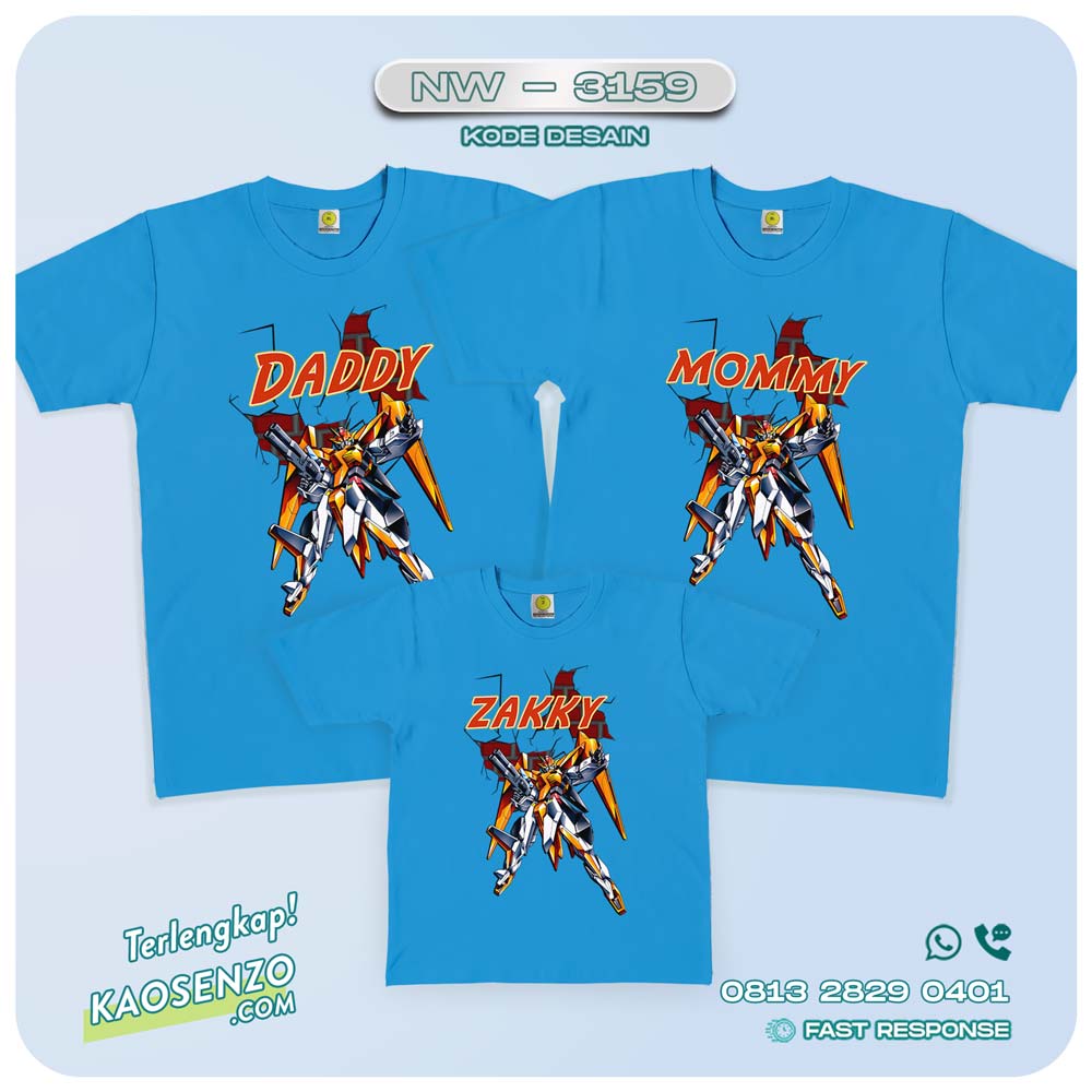 Kaos Couple Keluarga | Kaos Ulang Tahun Anak | Kaos Gundam - NW 3159