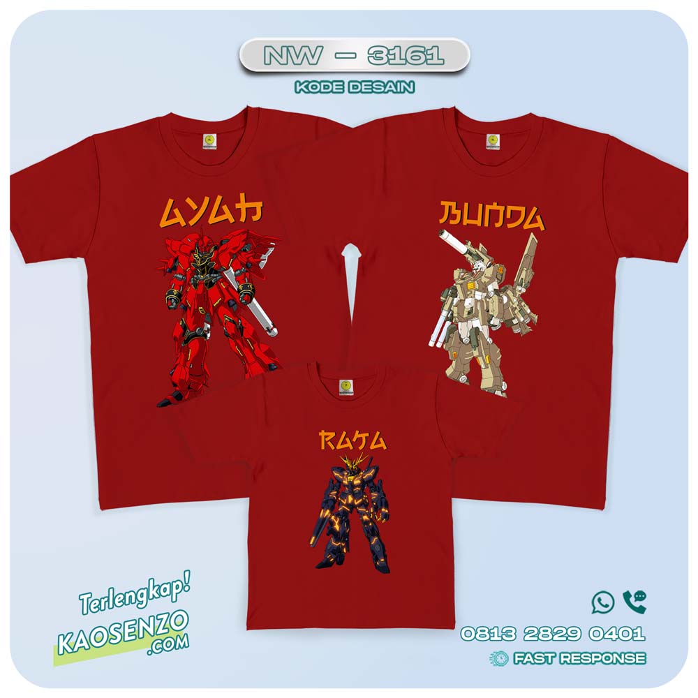 Kaos Couple Keluarga | Kaos Ulang Tahun Anak | Kaos Gundam - NW 3161