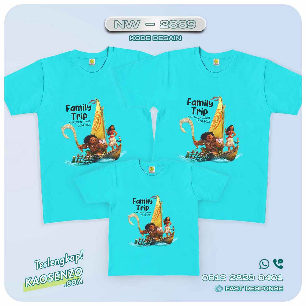 Kaos Couple Keluarga | Kaos Ulang Tahun Anak Moana - NW 2889