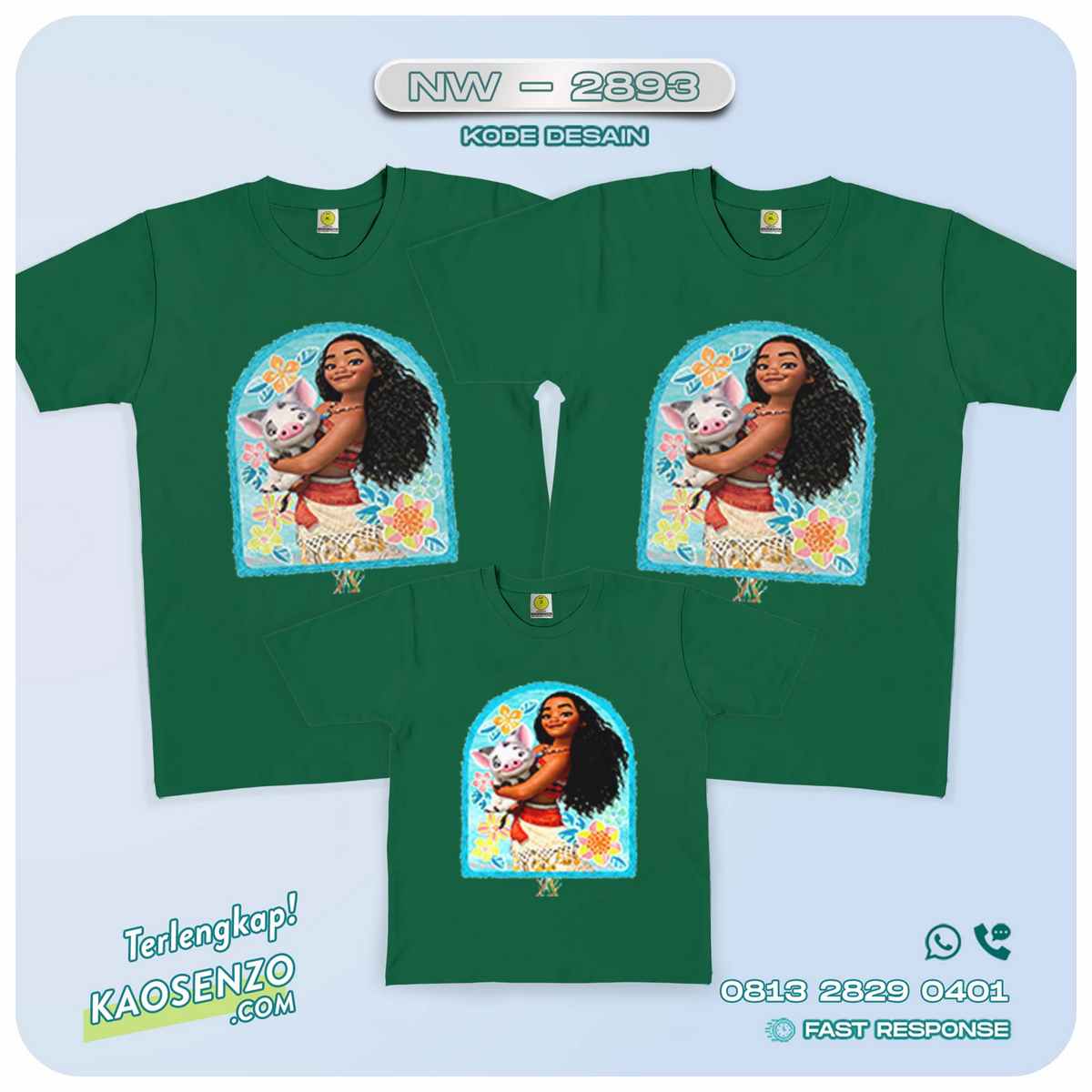 Kaos Couple Keluarga | Kaos Ulang Tahun Anak Moana - NW 2893