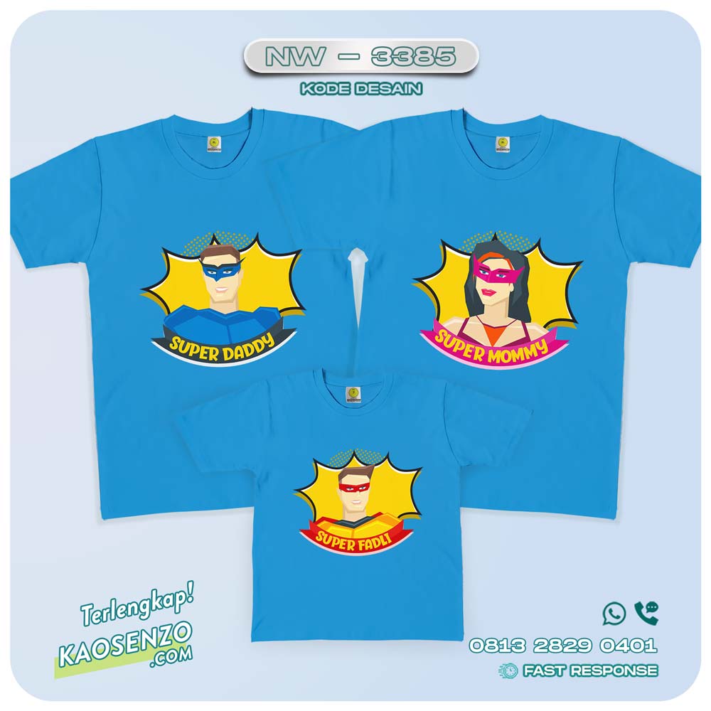 Baju Kaos Couple Keluarga superhero| Kaos Family Custom | Kaos Superhero - NW 3385