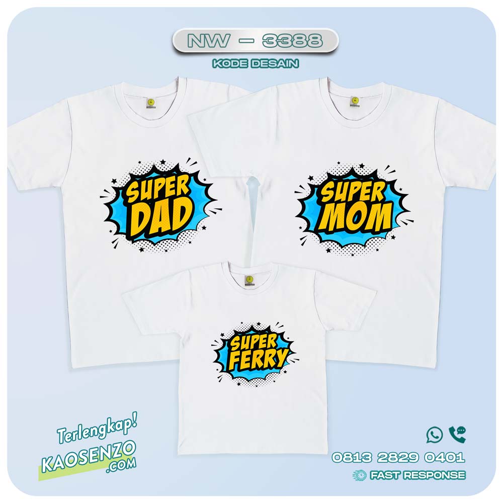 Kaos Couple Keluarga | Kaos Ulang Tahun | Kaos Family Custom Superhero - NW 3388