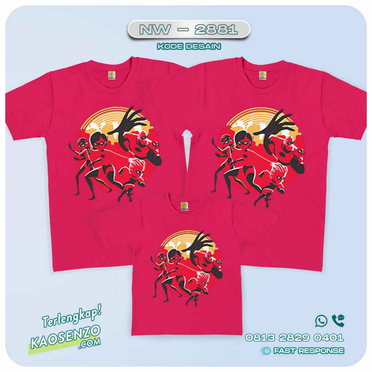 Kaos Couple Keluarga | Kaos Ulang Tahun Anak The Incredibles - NW 2881