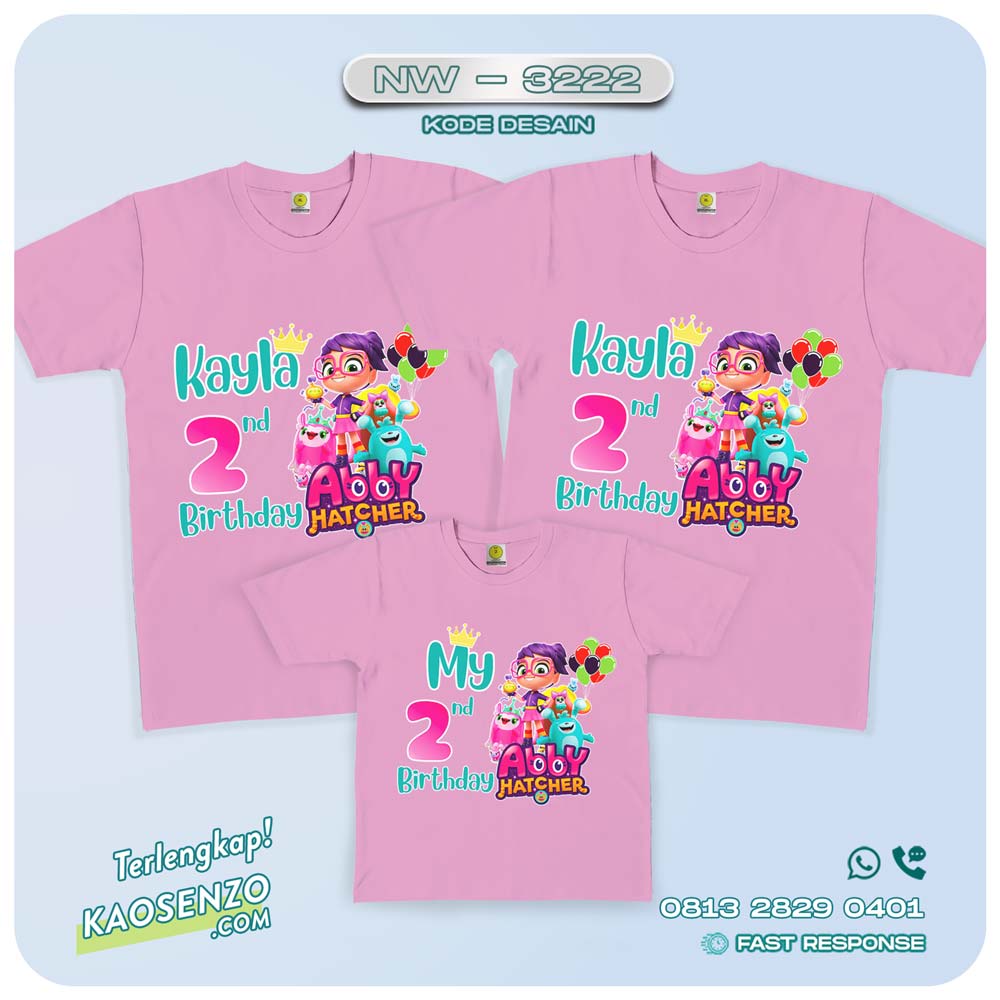 Kaos Couple Keluarga Kartun Animasi | Kaos Ulang Tahun Anak | Kaos Kartun Abby Hatcher - NW 3222