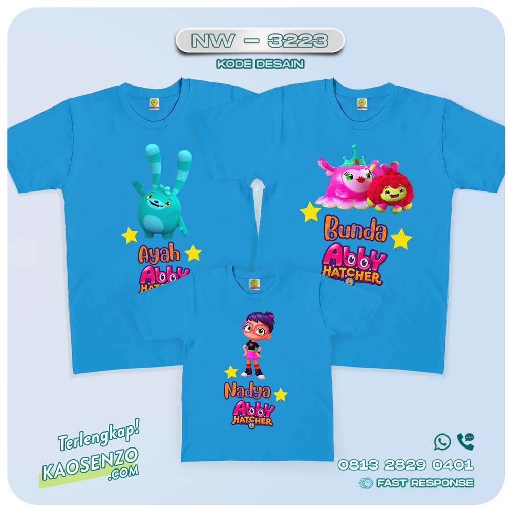 Kaos Couple Keluarga Kartun Animasi | Kaos Ulang Tahun Anak | Kaos Kartun Abby Hatcher - NW 3223