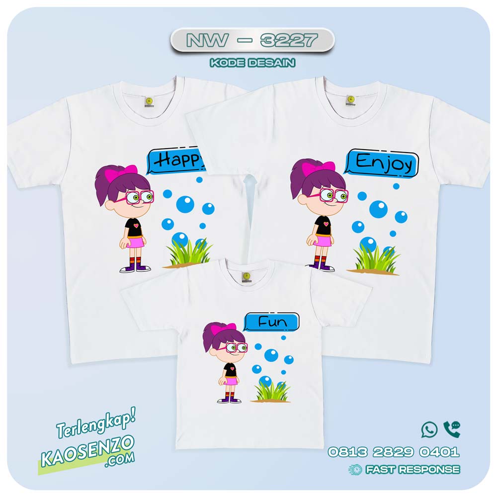 Kaos Couple Keluarga Kartun Animasi | Kaos Ulang Tahun Anak | Kaos Kartun Abby Hatcher - NW 3227