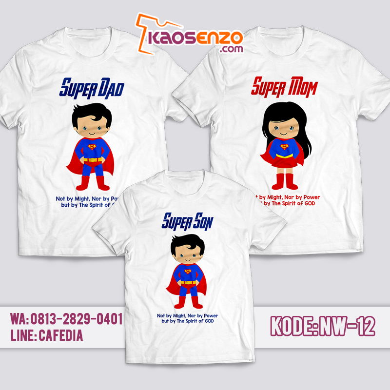 Baju Kaos Superman Couple Keluarga | Baju Kaos Ultah Motif Superman