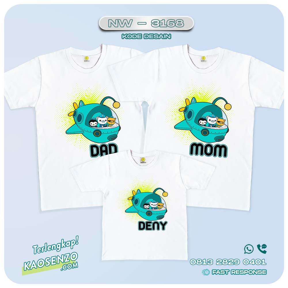 Baju Kaos Couple Keluarga Octonauts | Kaos Ultah Anak | Kaos Octonauts - NW 3168