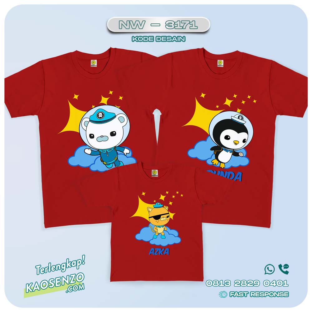 Kaos Couple Keluarga Octonauts | Kaos Ulang Tahun Anak | Kaos Octonauts - NW 3171