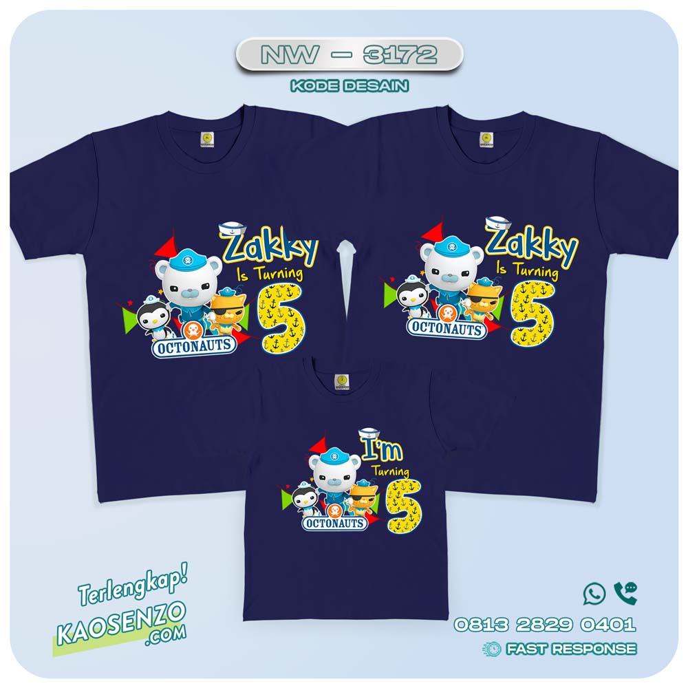 Kaos Couple Keluarga Octonauts | Kaos Ulang Tahun Anak | Kaos Octonauts - NW 3172