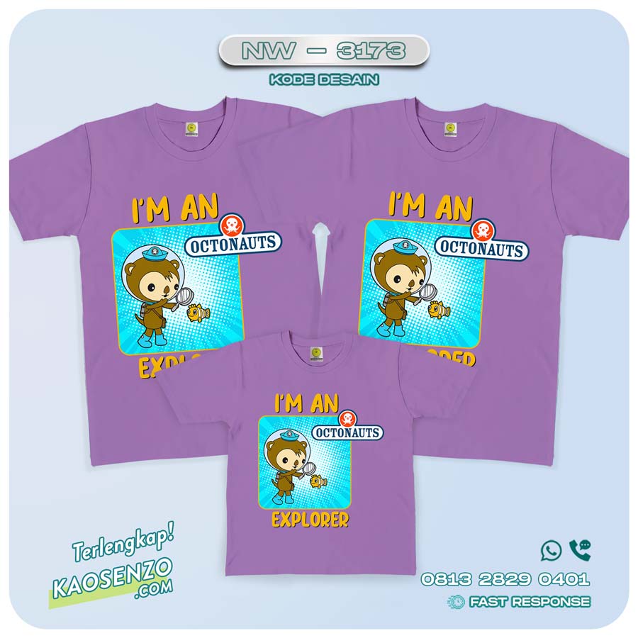 Kaos Couple Keluarga Octonauts | Kaos Ulang Tahun Anak | Kaos Octonauts - NW 3173